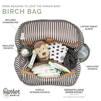 The Birch Bag - Diaper Backpack in Gray by Parker Baby Co