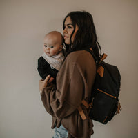 The Birch Bag Mini - Diaper Backpack in Black by Parker Baby Co