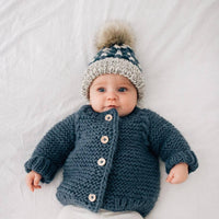 Pom Pom Beanie Hat - Atlantic Buffalo Check  - Baby & Kids