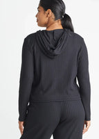 Cropped Lounge Hoodie - Cotton Ribbed