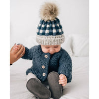 Pom Pom Beanie Hat - Atlantic Buffalo Check  - Baby & Kids