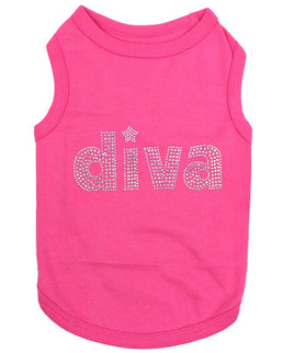 Dog Cotton  Shirt - Diva Dog Tee - Pink