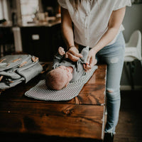 The Birch Bag - Diaper Backpack in Cream /Grey by Parker Baby Co