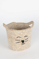 Handcrafted Basket - Cat Face Jute Basket - Small