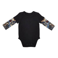 Baby Tattoo Sleeves Snap Shirt - Black- 6-12 M