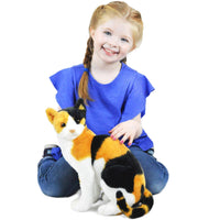 Calico Cat Stuffed Animal Plushie - 14" Tall