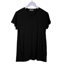 Womens Long T-shirt Top -  Black