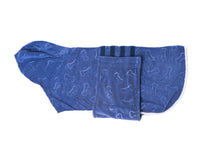 Microfiber Pet Bathrobe - Dog Hooded Bath towel: - Blue