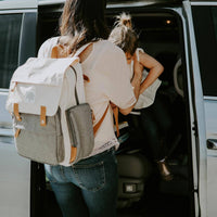 The Birch Bag - Diaper Backpack in Cream /Grey by Parker Baby Co