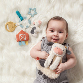 baby cow lovey and teether ring gift set by izty ritzy