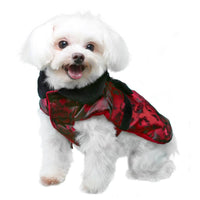 elizabeth city dog coat with velcro burgundy and black