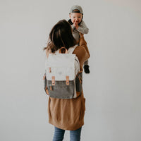 The Birch Bag - Diaper Backpack in Cream /Grey by Parker Baby Co