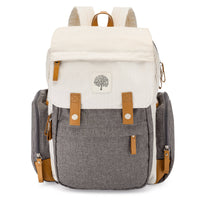 The Birch Bag - Diaper Backpack in Cream /Grey by Parker Baby Co