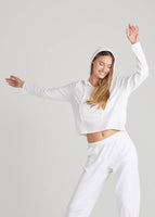 Cropped Lounge Hoodie - Cotton Ribbed