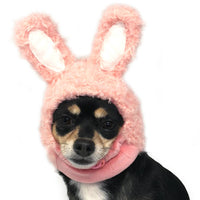 Pet Fluffy Bunny Hat - Pink