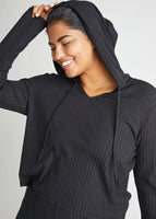 Cropped Lounge Hoodie - Cotton Ribbed