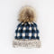 Pom Pom Beanie Hat - Atlantic Buffalo Check  - Baby & Kids