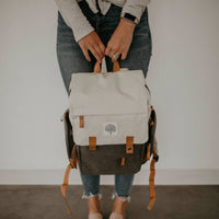 The Birch Bag - Diaper Backpack in Cream /Grey by Parker Baby Co