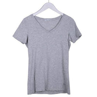 Womens V-neck Top - Cotton Blend Essential V-Neck Tee