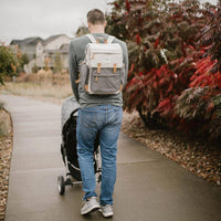 The Birch Bag - Diaper Backpack in Cream /Grey by Parker Baby Co