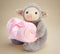 cute baby lamb and pink baby blanket set perfect for a  baby shower gift