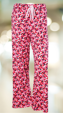 Womens Cute XOXO PJ Pants red and pink