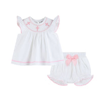 Baby Girls - Embroidered Cross Smocked Dress & Bloomer Set