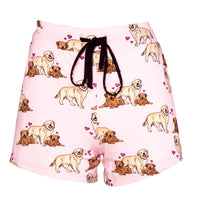 Puppy Love Womens Pajama Shorts - Pink