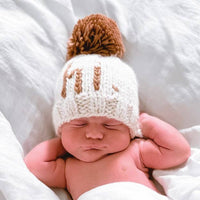 Hand Knit Beanie Hat - "Hi" Hand Knit Beanie Hat - Baby & Kids