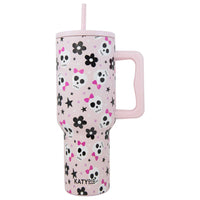 Skulls & Flower Bow Tumbler Cup - 38oz