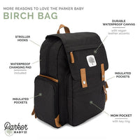 The Birch Bag - Diaper Backpack - in Black by Parker Baby Co