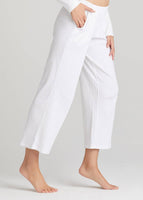 womens white cropped lounge pants