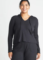 Cropped Lounge Hoodie - Cotton Ribbed