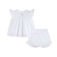 Baby Girls - Embroidered Cross Smocked Dress & Bloomer Set