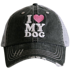 Trucker Cap- I Love My Dog - Embroidered Trucker Hat