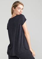 Womens Cap Sleeve Lounge Tee - Slub Knit