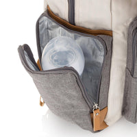 The Birch Bag - Diaper Backpack in Cream /Grey by Parker Baby Co