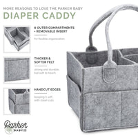 Diaper Caddy in Soft Gray by Parker Baby Co - Large