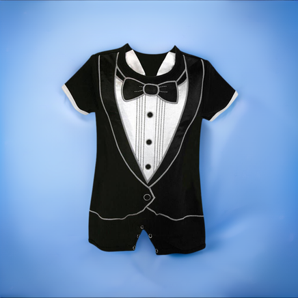 baby boy tuxedo romper 