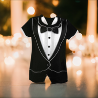 Baby Boy Party Tuxedo Romper - Baby Tuxedo