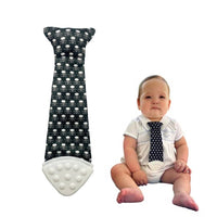 baby boy tasty tie teether toy black with skull print