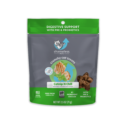 Crunchy Catnip Cat Treats Made in  the USA with pre & Probiotics 