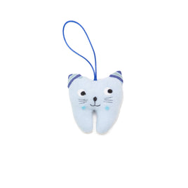 Handmade Keepsake Tooth Fairy Pocket Pillow - Kitty Cat