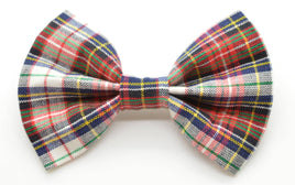 White Tartan Pet Bow Tie