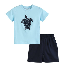 Blue Turtle T-Shirt and Shorts Set - Toddler