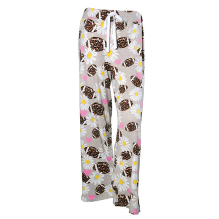 womens pajamas in a fun powder puff football print