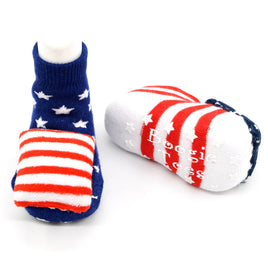 USA Patriotic Baby Rattle Socks by Boogie Toes