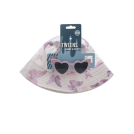 Little Girls Sunglasses with Bucket-Hat Combo Set - Butterflies