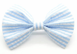 Blue & White Stripe Pet Bow Tie w/velcro