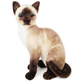 Siamese Kitty Cat Stuffed Animal Plushie 13" Tall